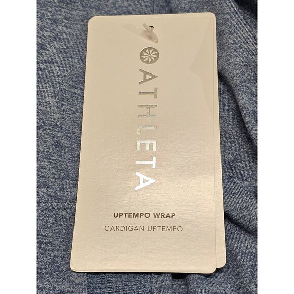 NWT Athleta Women's Blue Wrap Cardigan Quarry Hoodie Pockets Open Size S 2746 - Picture 9 of 14